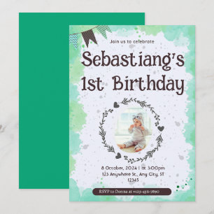 Söt 1-års födelsedag inbjudningar