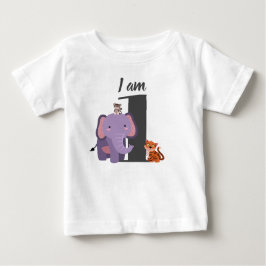 Söt 1-års födelsedag Safari Elefant Tiger Apa T Shirt