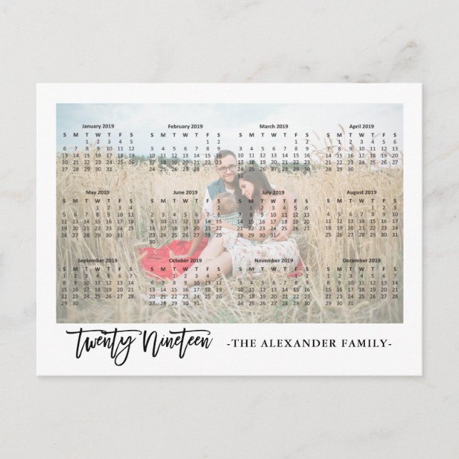 Söt 2019-fotopalendervykort vykort (Framsida)
