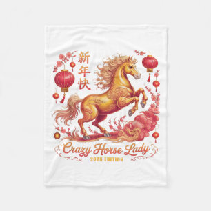 Söt 2026 Crazy Horse Lady År Sedan 26 Tur Fleecefilt