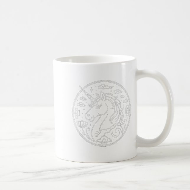Söt 2026 Enhörning År för hästlycka ryttare  Kaffemugg (Höger)