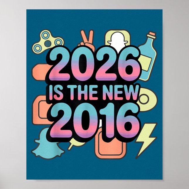 Söt 2026 Ny 2016 Retro Nostalgi Poster (Framsidan)