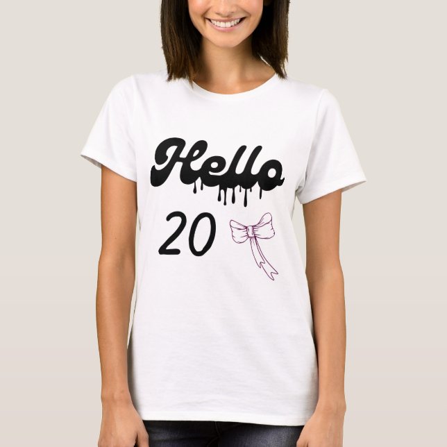Söt 20-års födelsedagskjorta för tjejer – Grattis  T Shirt (Framsida)