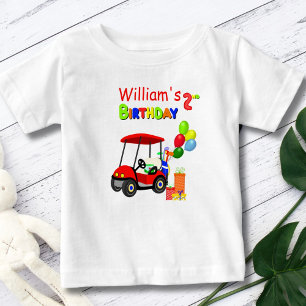 Söt 2-års födelsedag Röd Golfvagn Pojke T Shirt