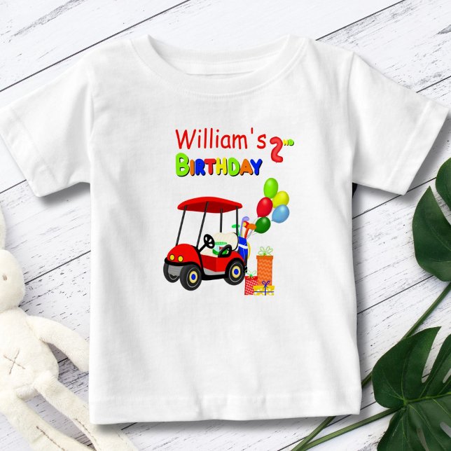 Söt 2-års födelsedag Röd Golfvagn Pojke T Shirt (Skapare uppladdad)