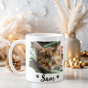 Söt 2 foto-namn-katt kaffemugg