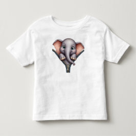 Söt 3D-baby elefant kikande dragkedja t-shirt