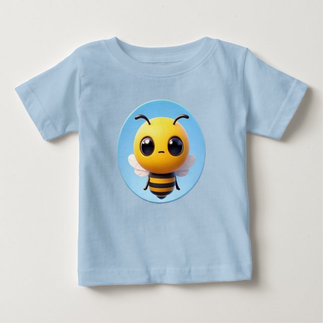 Söt 3D-figur av en tecknad bikupa T Shirt (Framsida)