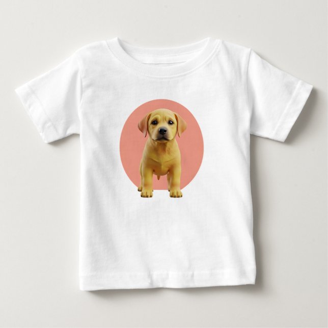 Söt 3D-guldhundvalp T Shirt (Framsida)