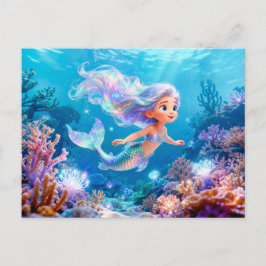 Söt 3D Jungfrun Zodiak Havsjungfru Vykort
