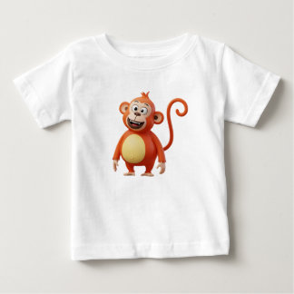 Söt 3D orange tecknad apa karaktär T Shirt