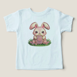 Söt 3D pappersklippt rosa påskkanin med mandala E T Shirt