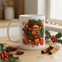 Söt 3D-ren julkaffekopp