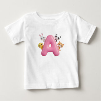 Söt 3D rosa ballongbokstav A - Baby T-Shirt