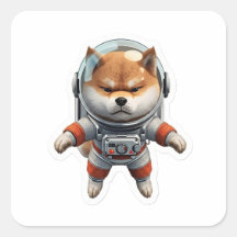Söt 3D Shiba Inu Astronaut Rymd Hund Vinyl Klister