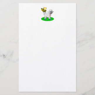 Söt 3D-utseende Biet och Lammet Brevpapper
