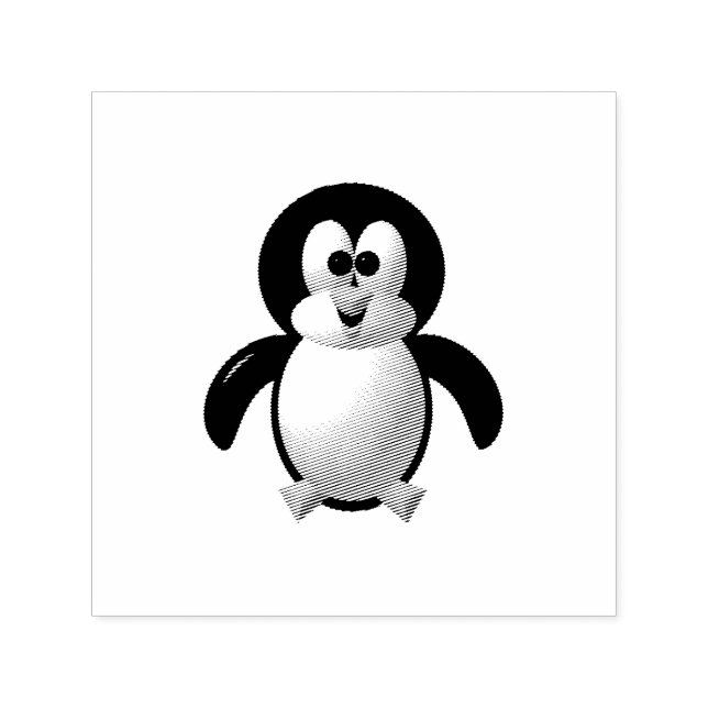 Söt 3D-utseende pigg pingvin Självfärgande Stämpel (Design)