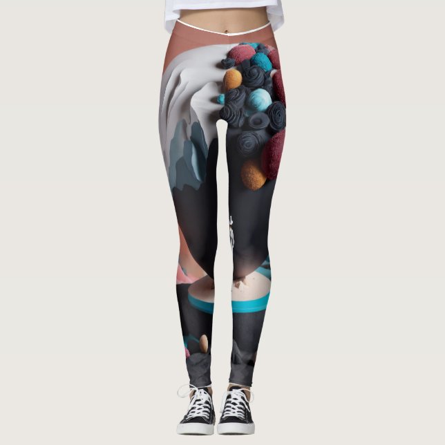 Söt 3D-utskrift Leggings (Framsida)