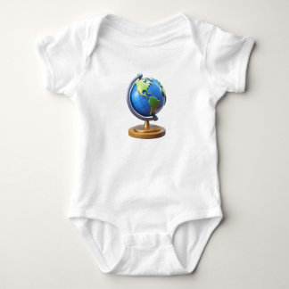 Söt 3D Världskarta Baby T-Shirt – Bedårande Liten