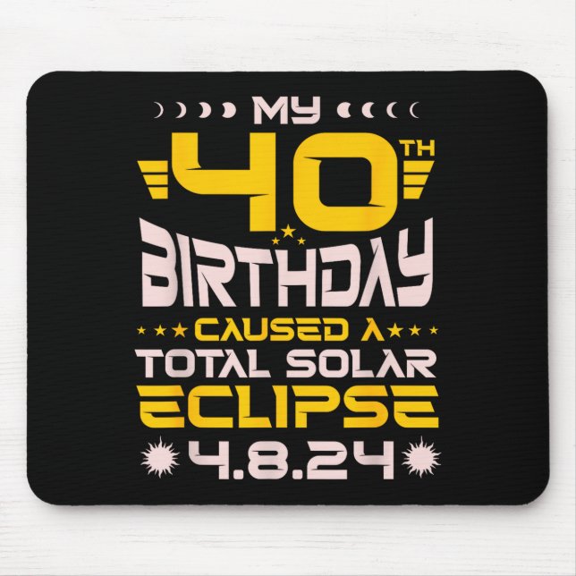 Söt 40-årsdag Total solförmörkelse Musmatta (Framsidan)