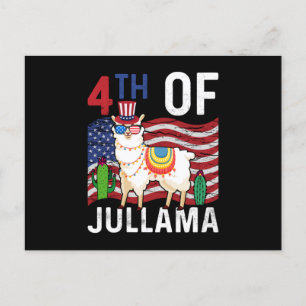 Söt 4:e juli patriotisk lama 4:e juli-present vykort
