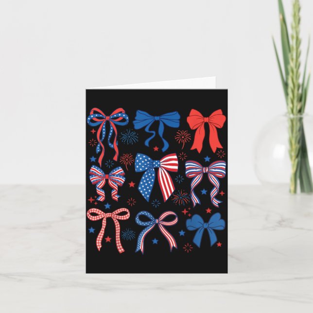 Söt 4:e juli röd vit och blå amerikansk kort (Framsida)