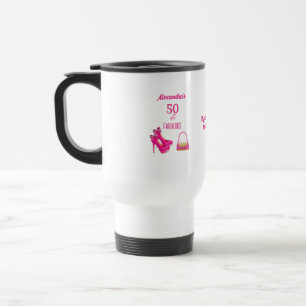 Söt 50-årsdag Hot Pink Höga Klackar Namn Present Resemugg