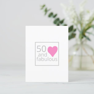 Söt 50 och Fab Rosa 50 födelsedagar Vykort