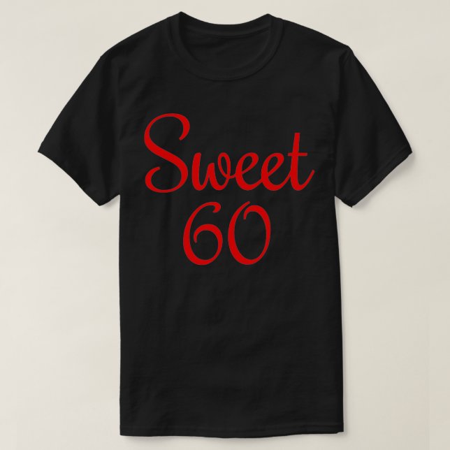 Söt 60 (röd) 60:e födelsedagen t shirt (Design framsida)