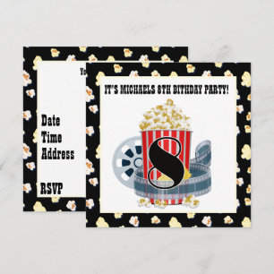 Söt 8:e födelsedag-filmteatern party inbjudningar