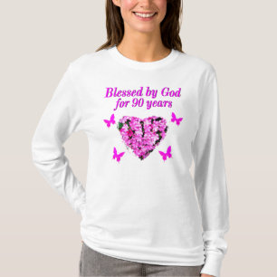 SÖT 90:E BIRTHDAG-BLOMMIGT TEE SHIRT