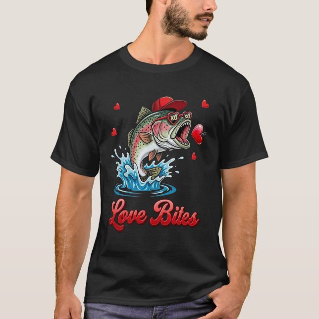 Söt Abborre Fisk Kärlek Konst T Shirt (Framsida)