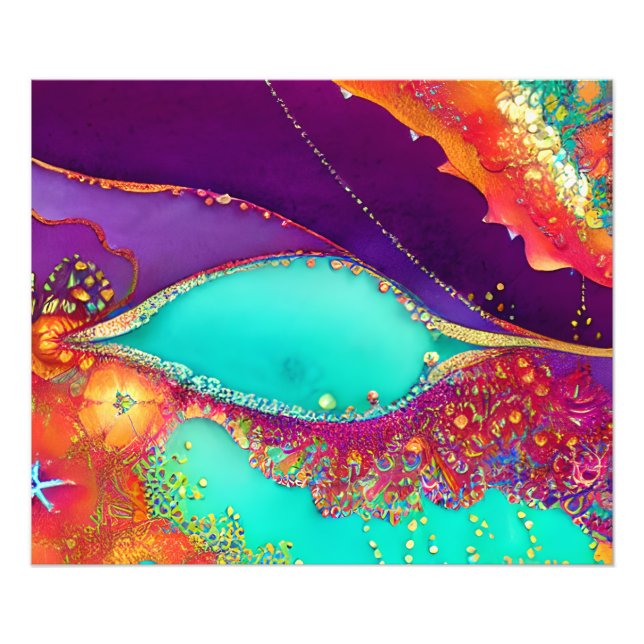 Söt Abstrakt Beachy Art Fototryck (Framsidan)