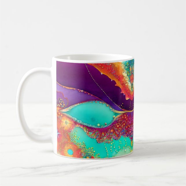 Söt Abstrakt Beachy Art Kaffemugg (Vänster)