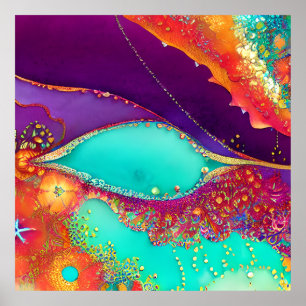 Söt Abstrakt Beachy Art Poster