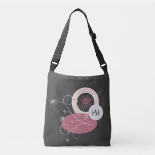 Söt Abstrakt Löv Grått/ Rosa Tote Bag Axelväska