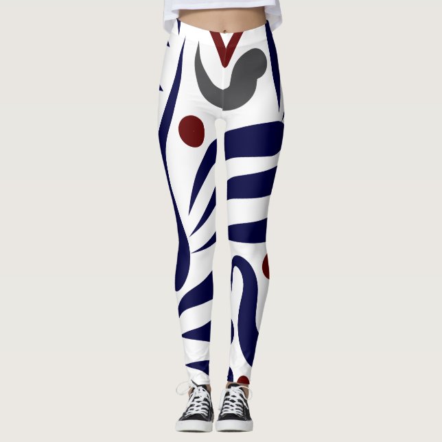 Söt abstrakt mönster leggings (Framsida)
