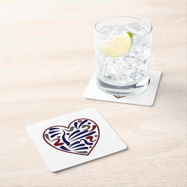 Söt abstrakt mönster underlägg papper kvadrat (Insitu)