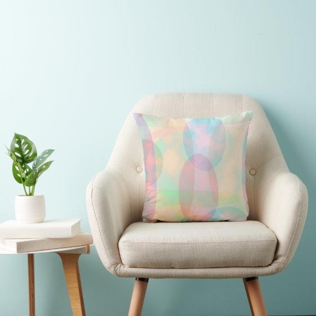 Söt Abstrakt Pastel Dreamy Ellipses Kudde (Stol)
