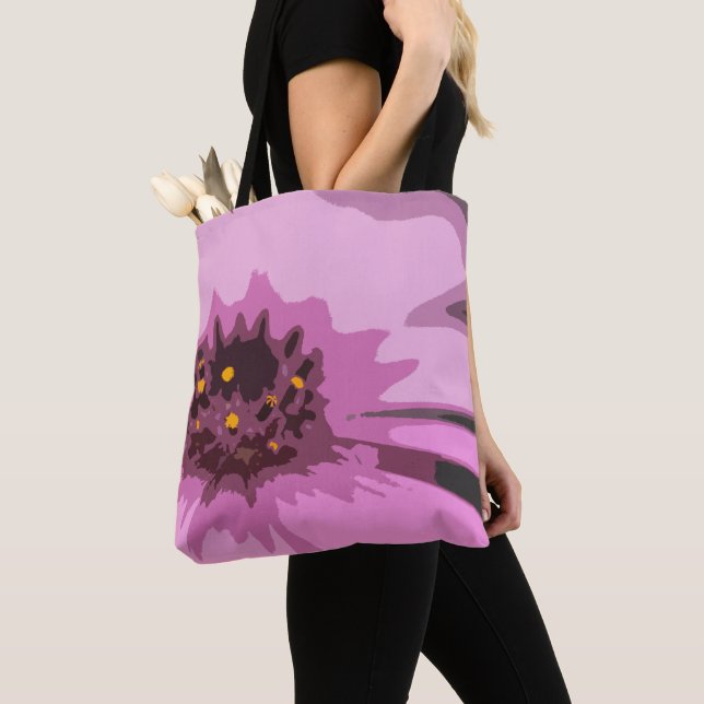 Söt Abstrakt Rosa Daisy Flower Tygkasse (Närbild)