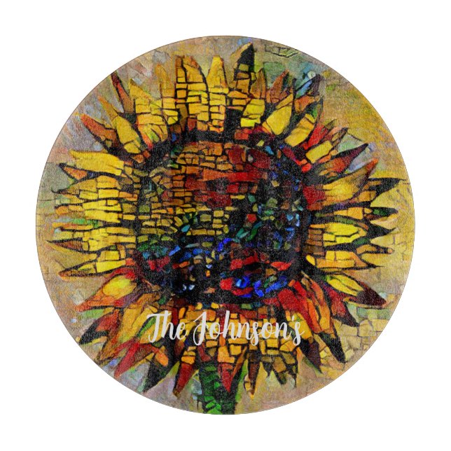 Söt Abstrakt Solrosmålning (Framsidan)