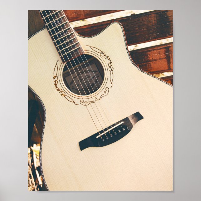 Söt Acoustic Guitar Poster (Framsidan)