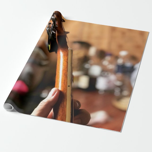 Söt Acoustic Guitar Presentpapper (Utrullad)