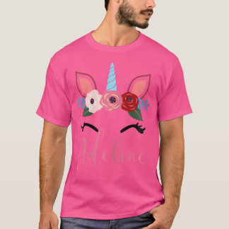 Söt Adeline Magisk Blommig Enhörning För Flickor T Shirt