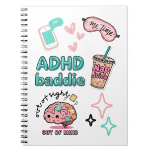 Söt ADHD-taskig anteckningsbok
