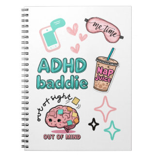 Söt ADHD-taskig anteckningsbok