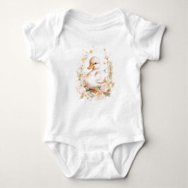 Söt Adsible Baby Anka Duckling med blommor T Shirt