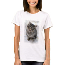 Söt Adsible Cat Crew Nacke T-Shirt