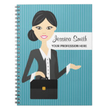 Söt affärskvinna illustration med svart hår