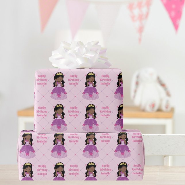 Söt African American Princess Anpassningsbar Birth Presentpapper (Skapare uppladdad)